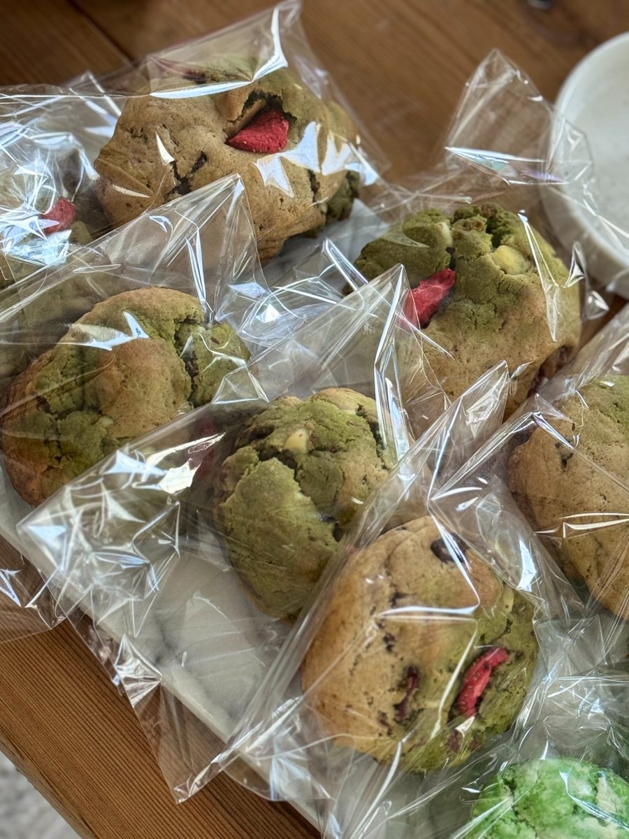Matcha strawberry cookies